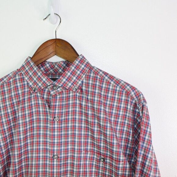Maker & Co.‎ Long Sleeve Mini Check Button Down L - Picture 1 of 6